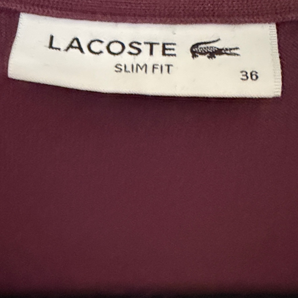 Lacoste Women's Short-Sleeve Button-Down Polo in Deep Wine - Picture 2 of 3